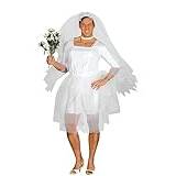 Fiestas Guirca maskeraddräkt för brud för män - rolig manlig brud för män inkl. Bröllopsklänning & slöja - möhippa svensexa svensexa gör fin klänning män storlek S 36-38