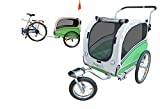 Papilioshop ARGO cykelsläpvagn för transport hund husdjur barnvagn bärvagn S-M-L (grön M)