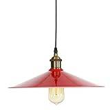 Red Industrial Pendant Light Fixtures Retro Restaurant Hanging Light Fixture with Metal Shade American Country Warehouse Single Head Ceiling Light Chandelier Made in China WANGLL