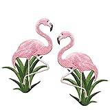 Flamingo tygklistermärken 2 st 14 x 9 cm rock punk band stora strykjärn på broderi lapp rosa fågel skalle för kläder jackor