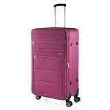 ITACA - Lätta resväskor - EVA polyester stor mjuk resväska med hjul 75cm resväska - lätta resväskor med TSA kombinationslås - mjuk stor resväska 4 hjul lättviktsresväska, Blåmärke
