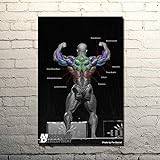Ronnie Coleman Poster Muscle Chart Poster Workout Poster Home Gym Decor Bodybuilding Poster Motivational Poster Canvas Inspirational Wall Art Poster D17216