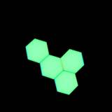 Grön ledd honungskaka kvanthexagon, vägglampa med beröringskänslig - dekorativ nattlampa - grön / 1 st med adapter / us-kontakt - grön/1 st med adapter/UK-kontakt