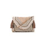 SHASHI Leela Clutch in Natural - Neutral. Size all.