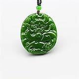 Naturlig grön Jade Dragon Hänge Halsband Pärlor Handsnidade berlock Jadeit smycken Modeamulet för män Lucky Gifts