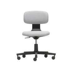 Vitra - Rookie Studio Chair, Fabric Upholstery, Soft Grey Base, Plano 97 Red/Coconut, Castors Soft, Braked For Hard Floor - Kontorsstolar - Konstantin Grcic - Röd