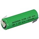 Ansmann AA platt toppbatteri med lödflagga [1-pack] 1 900 mAh 1,2 V NiMH-batteri med Z-taggar – inte lämplig för vapes