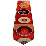 Red Records mönster premium polyester bordslöpare, 33 x 178 cm, värmebeständig, fläcksäker och snygg