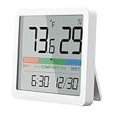 Digital Utomhus Inomhustermometer LCD Temperatur Fuktighetsmätare Hygrometer Mätare Tid Datum Smart Sensor Väderstation