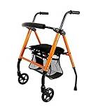 Lätt hopfällbar rullstol för seniorer med hjul, låsbromsar och vadderad sits Standard rullator med ryggstöd