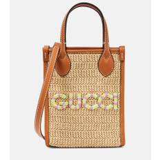Gucci Mini logo raffia tote bag - beige - One size fits all