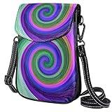 Axelväska för kvinnor, handväska, messengerväska, axelväska, abstrakt regnbåge färgglad spiral, Colorfp279, 7.5x4.7x0.8in/19x12x2cm