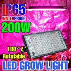 200W LED Green Plant Grow Light 220V Full Spectrum IP65 Waterproof Indoor Greenhouse Tent Growing Floodlight 100W Vegetable Potting Flower IR UV Red B