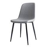 ABNMJKI Datorstol Home light luxury table chair Nordic modern simple balcony coffee chair makeup backrest chair dining chair (Color : Dark gray leather)