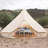 Pyramid Round Bell Tält Canvas Yurt-tält med dragkedjeförsedd markduk, 4-säsong stor familj tipi-tält för utomhus familjecamping, diameter 3M/4M/5M/6M bomull/canvas (3m/9.84ft)