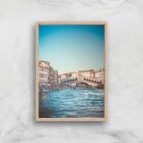 Rialto Bridge Giclee Art Print - A4 - Wooden Frame