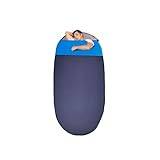 ASADFDAA Sovsäckar Äggformad sovsäck ultralätt bred och förlängning camping sovsäck varm bomull vattentät sovsäck (Color : 1.6kg Navy)