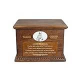 Art-Dog stor urna för hästaska - Handgjord minnesmärke med foto - Personlig anpassad hästurna med mässingshandtag och keramisk plakett - 15,7x11,8x11” – Amerikanskt varmblod