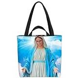 VOID Maria staty religion bibel väska 33 x 33 x 14 cm, 15 l shoppingväska shoppingväska shoppingväska väska, flerfärgad, XXL