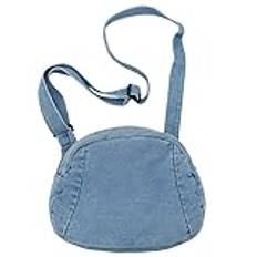 Mini denim skal crossbody väska för kvinnor axelväska estetisk handväska mobiltelefonväska med justerbar rem, Ljusblått