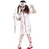 Funidelia | Maskeraddräkt sjuksköterska zombie för flicka Vandöd, Halloween, Skräckfilmer - Maskeraddräkt för barn och roliga tillbehör för fester, karneval och Halloween - Storlek 97-104 cm - Vit