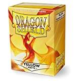 Dragon Shield matta, gul/gul 100 stycken kortfolier kortfodral ärmar – för samlingskort som Pokemon Magic – standardstorlek