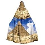 Dam herr hellång karneval cape med huva cosplay kostymer mantel, 190 cm pyramider i Egypten