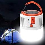XRR USB-laddningsbar lykta solcellslykta bärbar utomhus LED-ficklampa säkerhet nödljus powerbank vattentät söklampa för vandring fiske avbrott strömavbrott (vit)