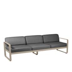 Fermob - Bellevie 3 Seater Sofa Graphite Grey Cushions, Nutmeg - Soffor utomhus - Pagnon & Pelhaître