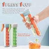 Portable Ice Maker 2 In 1 Ice Cube Trays, Creative Ice Bottle Cubic Container With 6 Grids Cooling Ice Cube Molds For Cocktail, Coffee, Whiskey, Champ