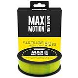 HALDORADO MAX MOTION Fluo Yellow Monofilament - Huvudfiskelina, extremt hållbar, 6,9 kg, 6,8 kg, 0,25 mm, 900 m