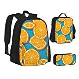 OGNOT Mango skolryggsäck tonåringar resa dagväska flickor pojkar, levereras med en crossbody lunchväska och pennfodral., Färsk apelsin, En storlek, Barnryggsäck