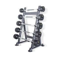Physical Company 5 PU Barbells Set with Rack - Heavy Set (25-45kg barbells) with Rack