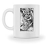Tiger illustration rovkatt kunglig sibirisk tiger – kopp -M-vit