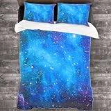 Galaxy Stars In Space Sängkläder Set Dubbelt påslakan Jersey sängkläder 3D dubbelsängsöverdrag Combo Skydda ditt täcke, förenkla rengöringsuppgifter. Kung 220x240cm