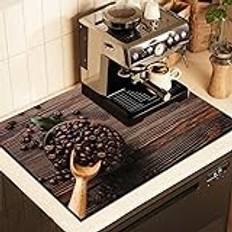 Gambo disktorkmatta kaffe bönor kök superdränerande brädmattor, vattenabsorption lätt torkning värmeisolering torkning kaffematta, för kök kaffemaskin servis bänktoppar
