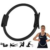 Winch Pilates Ring Svart | Premium quality with extra padding, anti-slip grip | Resistance ring for total body training, core training, yoga and physiotherapy | Fitness equipment for home training and studio workout