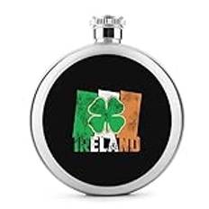 Irländsk flagga fickplunta 142 ml läckagesäker spritflaska rostfritt stål vinflaska för bröllopsfest gåvor