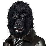 CreepyParty svart gorilla-mask schimpans vilda djur latex hela huvudet realistiska masker maskeraddräkt för halloweenfest karneval parad