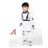 COLLBATH Barn astronautdräkt Barn astronaut utklädnad Astronautdräkt för barn Astronautdräkt barn Astronaut utklädnad barn cosplay Prestanda kläder uppsättning pojke vit