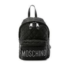 Moschino - ryggsäck med logotyp - dam - polyamid/kalvskinn - one size - Svart