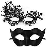 2 st spets maskerad metallmasker mardi gräs mask män kvinnor venetianska masker bal ögonmask set kostym fest tillbehör för karneval mardi gräs halloween jubileum festival bal, stil 19