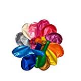 50 metalliska ballonger – 27 cm – färgglada – latexballonger för födelsedagar, barnfödelsedagar, fester, bröllop och fester, luft och helium, tillverkad i EU