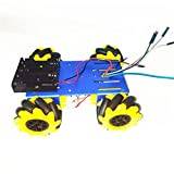 ZUYEJUU 60mm Mecanumhjul Rc Robot Bil Chassi Smart Bil Dum Utrustning (Color : Blue)