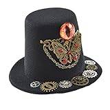 SCUDGOOD Steampunk plommonstop steampunk hatt steampunk tid resenär hatt halloween fest steampunk topp hatt steampunk tillbehör steampunk topp hatt för kvinnor
