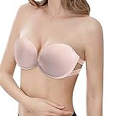 Dam självhäftande bh kan skäras till storlek bröstvårtkuddar vattentät och ventilerande självhäftande bh silikon rygglös klänning osynlig bröst lyft tejp upp, D-beige, K