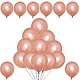 WedDecor 50 st latexballonger i roséguld 25 cm stora ballonger av heliumkvalitet, födelsedagsballonger för barn, fest, årsdag, bröllopsdekoration, evenemang, tillbehör