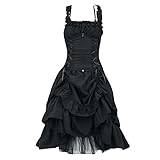 YNIEIAA karneval kostym dam, svart medeltida vintageklänning gotiska sexiga klänningar vampyr häxa kostymer barock festklänning masker kostym för karneval halloween cosplay fest