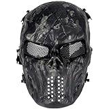 Yzpacc Airsoft-mask för hela ansiktet, Airsoft-mask med metallnät ögonskydd M06 taktisk airsoft-mask skydd paintball-mask för halloween CS överlevnadsspel (BCP)