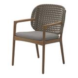 Gloster - Kay Dining Chair with Arms Harvest/ Canvas Grey - Matstolar - Henrik Pedersen - Trä/Textilmaterial